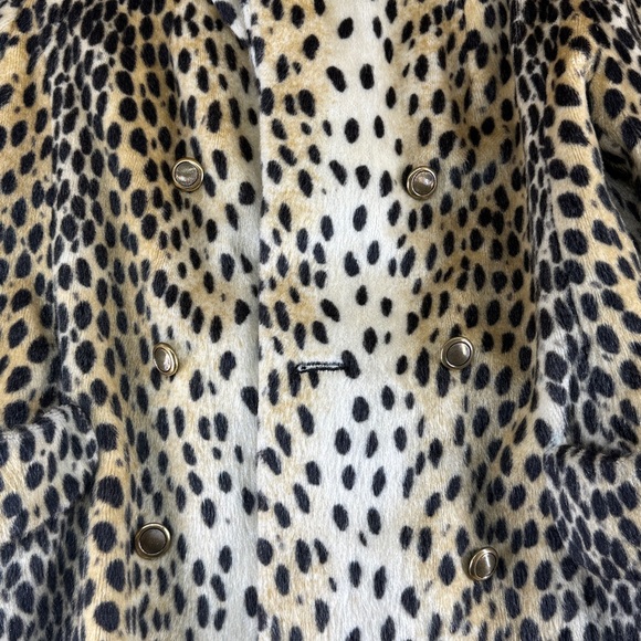 Vtg Halldon Ltd Leopard Cheetah Print Faux Fur Coat MCM Jacket Womens M? 60s - Picture 5 of 16